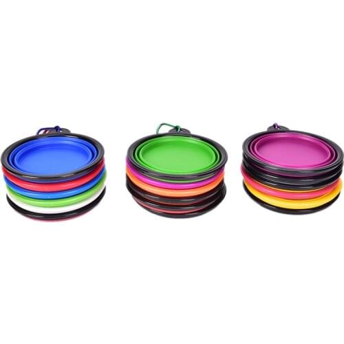 1pc Portable Travel Bowl For Dog Water Food Container Collapsible Silicone Multi-function Pet Folding Bowl Dog Drinker