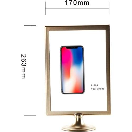 10 pcs 210*148mm A5 Frame picture Double-sided Photo frame Advertising display silvery gold frame menu stand desk sign holder