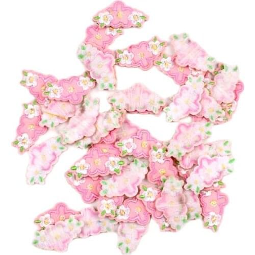 10pcs Mini Pink Flower Patch Iron On Stickers For Baby Kids Girls Dress Coats Shirts Pants Jeans Hats Shoes Decoration Appliques