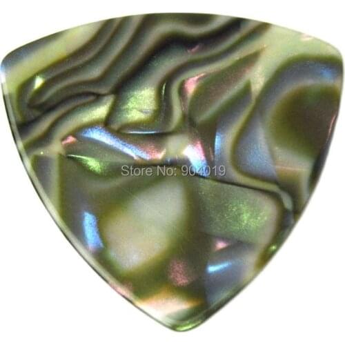 100pcs Medium 0.71mm 346 Rounded Triangle Guitar Picks Plectrums Blank Celluloid Abalone Seashell