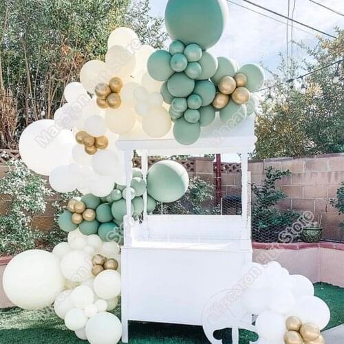 124pcs Avocado Green Wedding Party Background Baby Shower DIY Arch Festival Decoration Kids Birthday Event Balloon Garland Kits