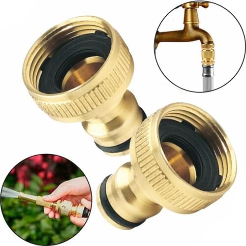 2pcs Fitting 3/4" To 1/2" INCH Thread Quick Connector Brass Garden Irrigation Faucet Hose Tap Nozzle Adapter Water Gun Joints