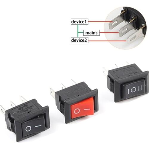 3 Pin10X15mm KCD11Mini SPST 2/3 Position Snap-in Boat Rocker Power Switches ON-ON/ON-OFF-ON 3A/250V Push Button Switch