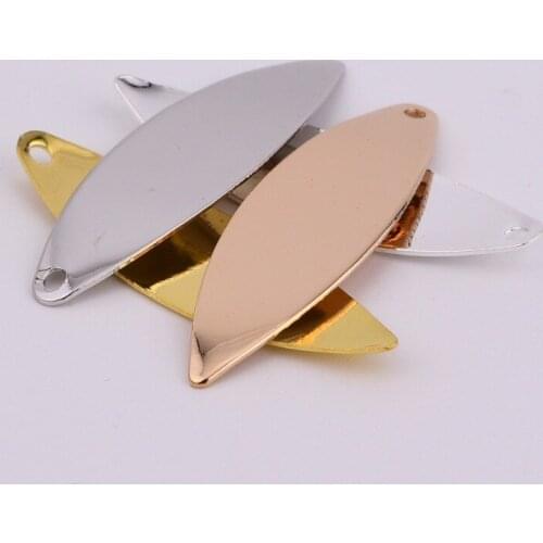 40 * 12mm solid wave shape single eye horse eye pendant earrings necklace DIY glossy copper pendant copper jewelry accessories