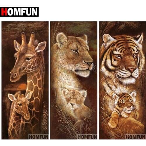 HOMFUN Full Square/Round Drill 5D DIY Diamond Painting "Love animals" 3D Embroidery Cross Stitch 5D Home Decor Gift A07550