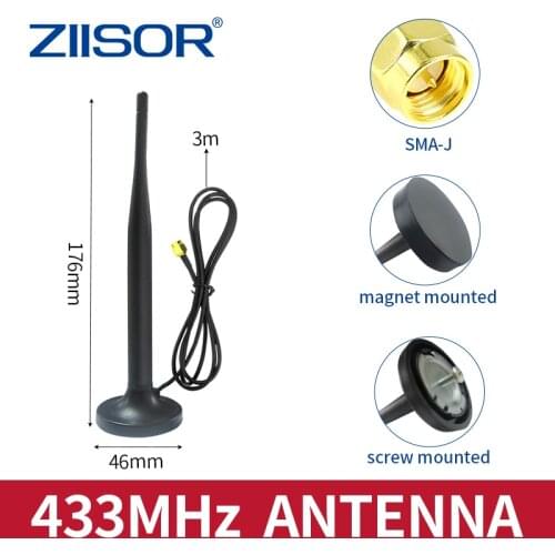 433 MHz Antenna Indoor Magnetic Base LoRa Outdoor Waterproof Antena 433MHz SMA Male Omnidirectional Screw Fixing