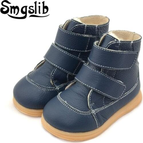 Girl Boots Boys Genuine Leather Shoes Children Ankle Sneaker 2020 Fashion Baby Kids Warm Toddler Platform Winter Snowboots