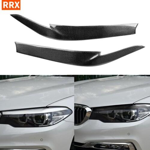 For BMW 5 Series G30 G38 528li530li540li Carbon Headlight Eyebrow Cover Sticker Head Lamp Light Eyelid Overlays Trim Car styling