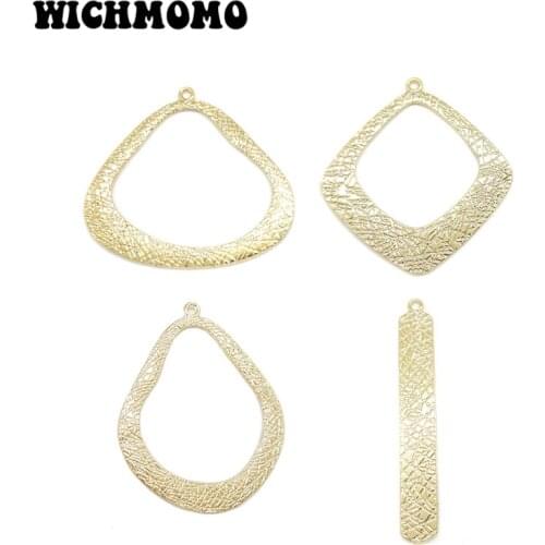 Fashion 2pieces/bag 4 Style Geometric Zinc Alloy Gold Charms Pendant Connector Linker DIY Necklace Earring Jewelry Accessories
