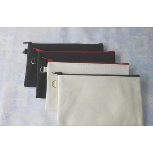 11*20cm Pure white cotton canvas cosmetic Bags DIY women blank plain zipper makeup bag phone clutch bag keychain bag SN177