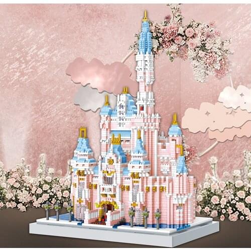 Creator Fairy Tale Building Blocks Micro Diamond Bricks world famous City pink Fairyland Castle model Nanobricks Kids Girl toys