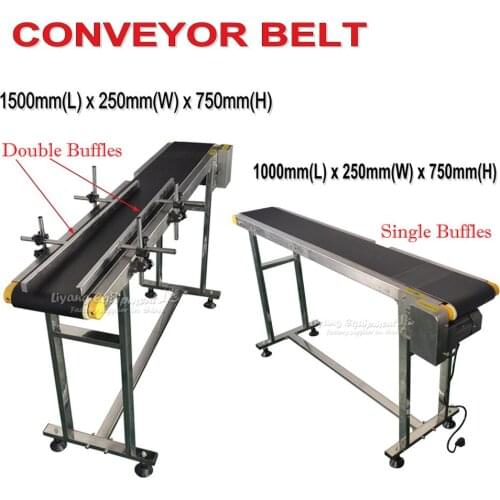 1000mm 1500mm Double Buffles Stainless Steel Bottle Conveyor Belt 120W for Food Drinking Medicine Fiber Laser Marking Machine