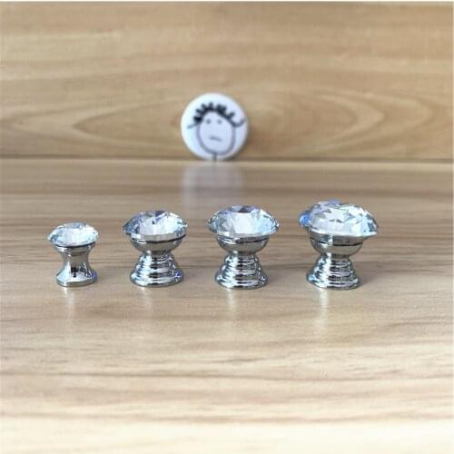 LCH Free Shipping 12mm 16mm 18mm 20mm Clear Crystal Diamond Jewelry Box Drawer Knob Gift Box Pull mini cupboard handle door pull