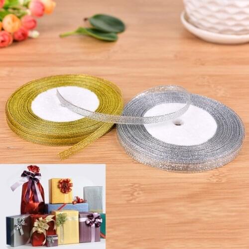 DIY Organza Ribbon 6mm Glitter Embroidered Onions Ribbons For Wedding Cake Gift Decoration Craft Supplies