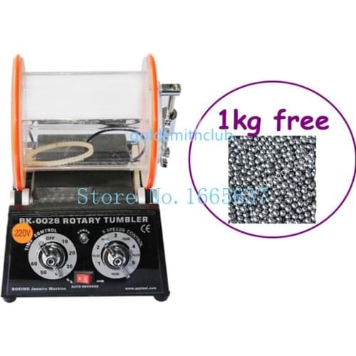 Mini 3kg jewelry tools Rotary Tumbler machine +( FREE) 1 KG Round Beads Jewelry polishing Machine jewelry making tools
