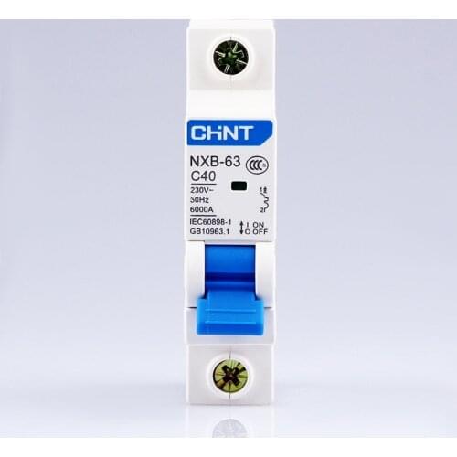 CHINT NXB-63 1P AC 230/400V miniature circuit breaker C 6 10 16 20 25 32 40 50 63A overload protector DZ47 C style air switch