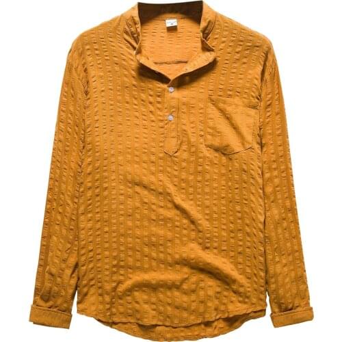 2021 Male Goth Cotton Shirts Casual Buttons Turn-down Collar Camicias Autumn Loose Beach Top Street Casual Long sleeve Cardigan