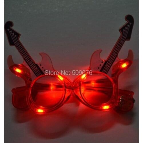 Free shipping 2pcs/lot led light eyeglass led glasses with guitar fashion decorative glasses for party supplies/favor