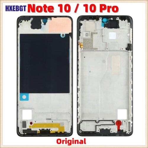 Original For Xiaomi Redmi Note 10 , 10 Pro LCD Front Housing Middle Frame Bezel Chassis Shell Smartphone Repair Parts