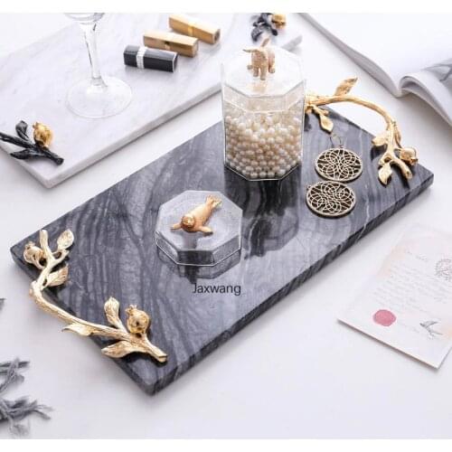 Nordic Bathroom Tray Luxury for Bathroom Natural Marble Tray Shelf Washing Desktop Bathroom Selves Storage Sink Storage Tray Box