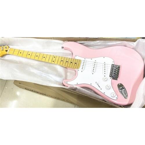 Custom version of the classic left hand pink electric guitar maple fingerboard can be customized