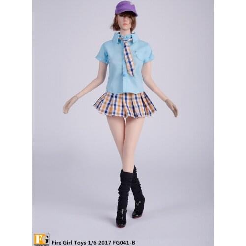 Fire Girl Toys Fg041 1/6 Fashion Trend Pleated Skirt School Uniform Student Wear 12'' Action Figure Female Coated Body Wearable