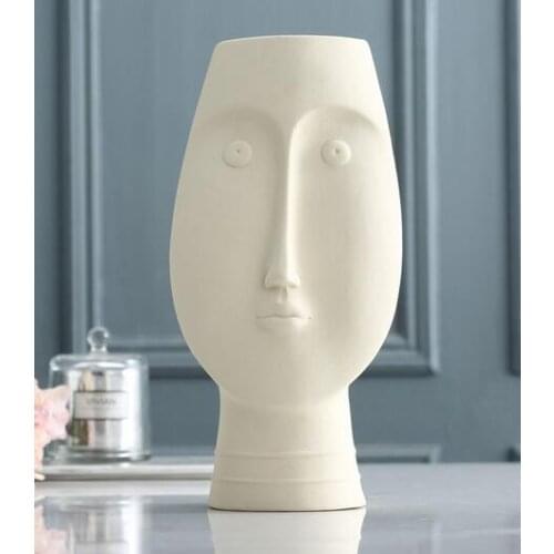 NORDIC CREATIVE CERAMICS FLOWER WALL HUMAN HEAD ABSTRACT HUMAN FACE FLOWER ARRANGEMENT MODERN HOME DECORATIONS SCRUB VASES