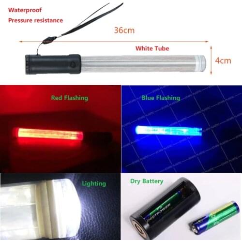 36cm led explosion flash red blue mutual flash road traffic command emergency fluorescent luminous warning baton with lighting