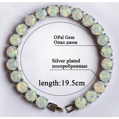 SZ0043 Round White Opal Bracelets & Bangles for Women Jewelry