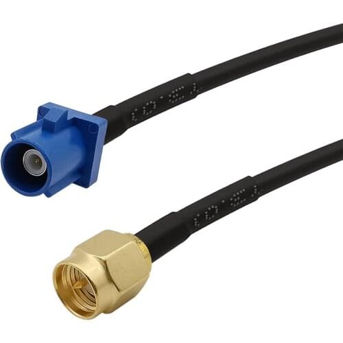 1PCS RG174 Fakra Male to SMA Male Straight Assembly Extension Coaxial Cable Pigtail Adapter Plug Connector 10/15/20/30/50cm