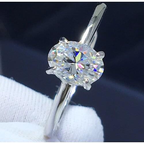 14K Yellow Gold Women Wedding Anniversary Engagement Party Ring 1 2 3 4 5 Carat Oval Moissanite Diamond Ring Trendy Elegant