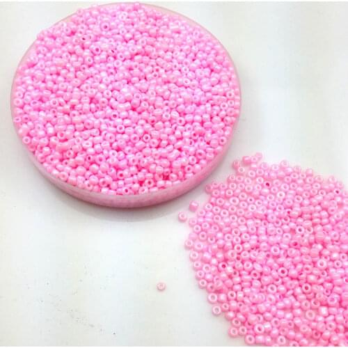16g 1000pcs 2mm AB Pink Colorful Round Opaque Loose Spacer Bead Cezch Glass Seed Beads Handmade Jewelry Making DIY Garment Bead