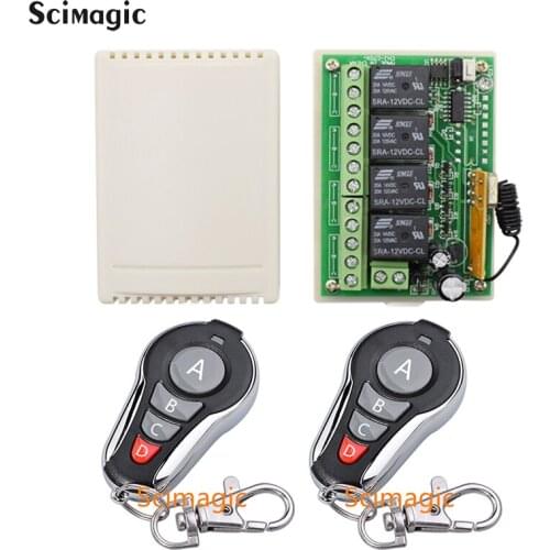 200M Wireless Remote Control Switch Transmitter 12V DC 4CH Relay Switches Compatible With EV 1527