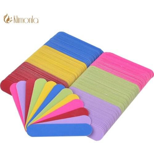 200PCS Wood Nail Files Sandpaper Buffers Slim Grit Artificial Nail Tips Tools Disposable Cuticle Remover Double Side Mini File