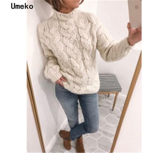 2020 Chic Elegant Womens Sweaters Autumn Winter Tops Turtleneck Sweater Women Thick Warm Pullover Jumpers Knitted Women Sweater