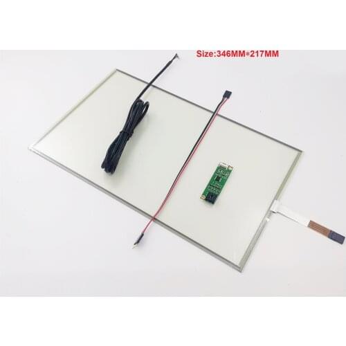 346 * 217 mm New 15 inch resistance touch screen 4 wire 16:10 with USB drive card kit