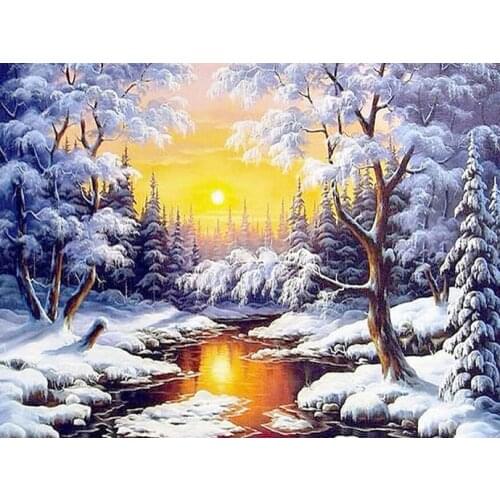 A16124 11CT/14CT/18CT/25CT/28CT oil street patterns Counted Cross Stitch DIY Cross Stitch Kits Embroidery Needlework Sets