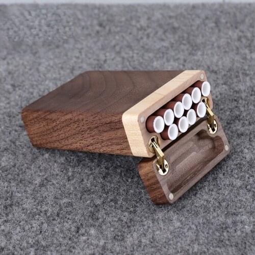 Cigarette case sliding cover solid wood cigarette case