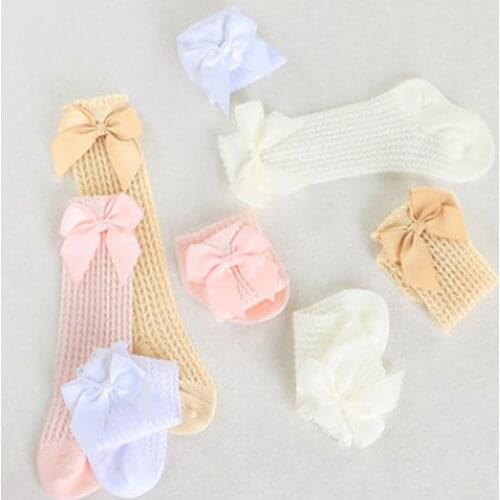 Kids Baby Girls Soft Socks Hollow Out Knee-high Socks Comfortable Toddler Solid Mesh Socks Children Spring Autumn Stockings