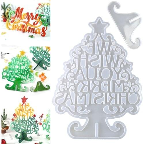 DM024 DIY Christmas Tree Epoxy Resin Mold Silicone Mould Crafts Gift Keychain Ornaments Home Decoration силиконовые формы
