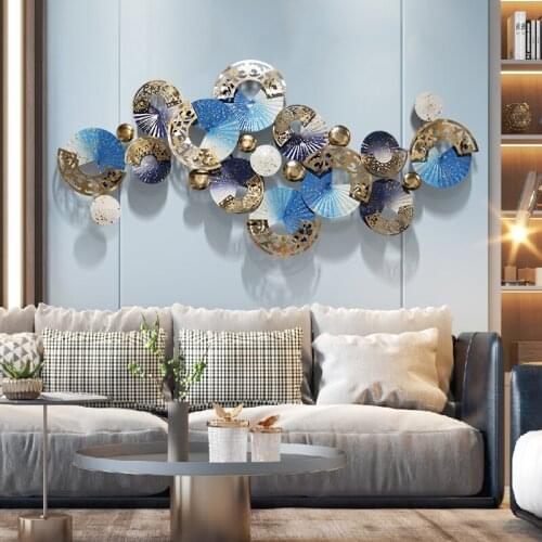 Living Room Sofa Background Wall Decoration Nordic Fashion Creative Light Luxury Metal Wall Hanging Dream Catcher