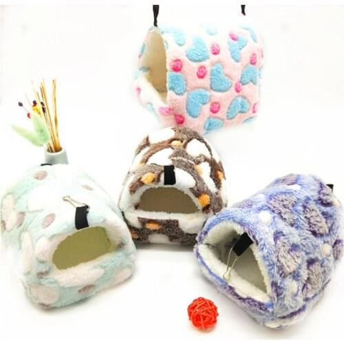 Hamster Nest Squirrel Guinea Pig Warm Supplies Comfortable Soft Flannel Printed Fabric Small Pet Cotton Nest Can Be Washed