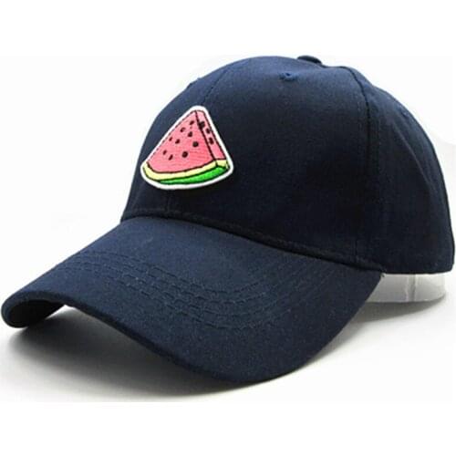 Watermelon Fruit Embroidery Cotton Baseball Cap Hip-hop Cap Adjustable Snapback Hats for Men and Women 150