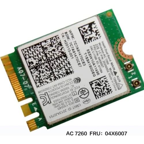 Intel Dual Band Wireless-AC 7260 WiFi+BT 4.0 Combo card For Lenovo Thinkpad Y40 Y50 X240 T440 Series ,FRU 04X6007 20200552