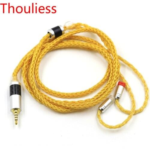 Thouliess HIFI DIY UP-OCC Single Crystal Copper Silver Plated 16Cores A2DC Jack Upgrade Cable for IE80 IE8 IE8I IE80S Headphone