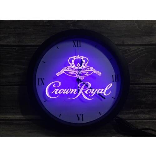 0E104 Crown Royal Derby Whiskey APP RGB 5050 LED Neon Light Signs Wall Clock