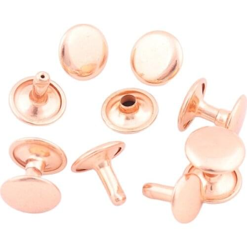 Round Double Cap Rivets Spike Studs Spots Nailhead 12*12mm DIY Leather Craft For Shoes Clothing Bag Wallet Parts Decoration