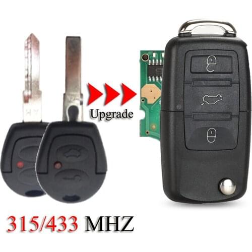 Kutery Remote Car Key For VW/Volkswagen Gol Golf Jetta Fox Brazil 3Buttons 315/433Mhz ID48 Chip