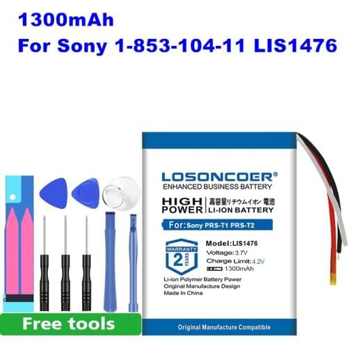 LOSONCOER for SONY 1-853-104-11 LIS1476 LIS1476MHPPC(SY6) PRS-T1 PRS-T2 PRS-T3 PRS-T3E PRS-T3S Battery 1300mAh Free Tools