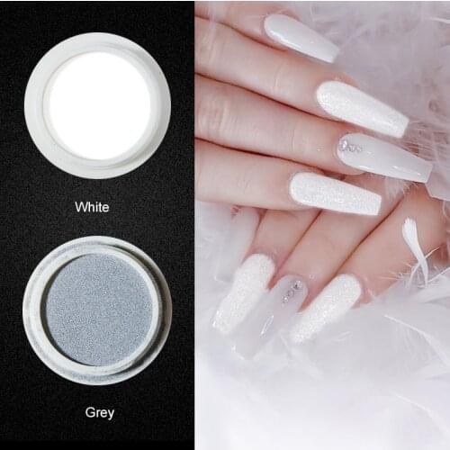MIZHSE Reflective Nail Glitter Powder Gray White Dazzing Party Pigment Nail Art DIY Decoration for Nail Art For Disco Dancing